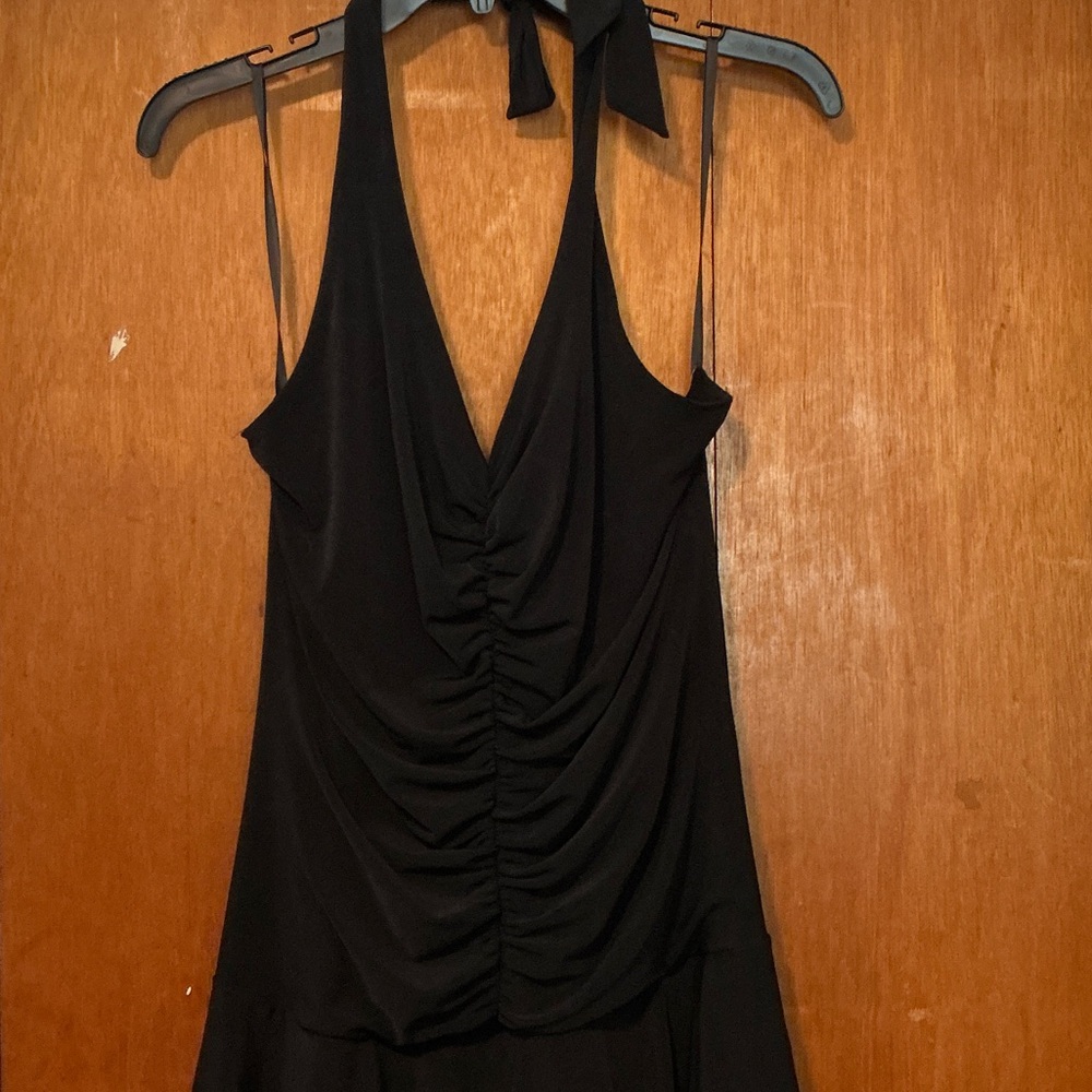 Stylish Black Halter Layered Skirt